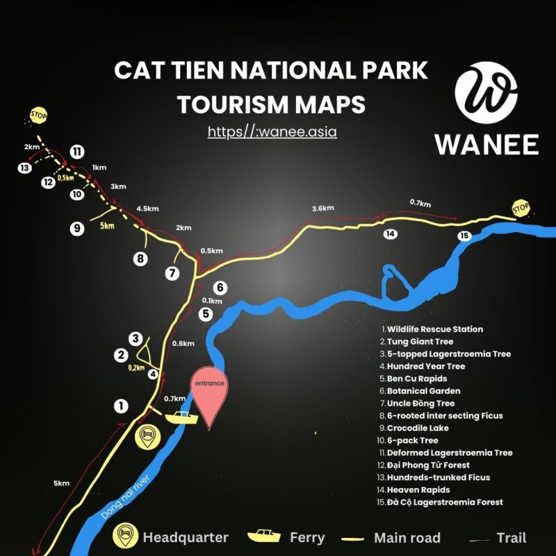 Into the Green Heart of Vietnam: Cat Tien National Park Eco-Tours 7 Maps 1 WANEE Go-WILD